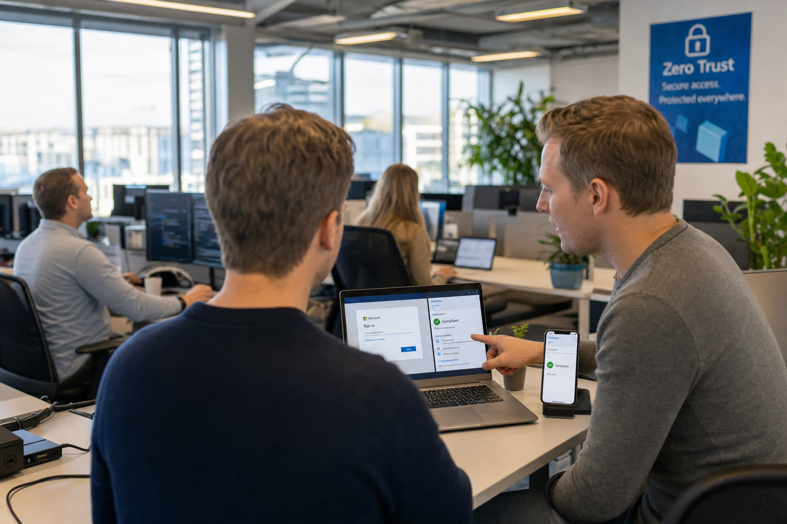Moderne werkplek met device management en Zero Trust security