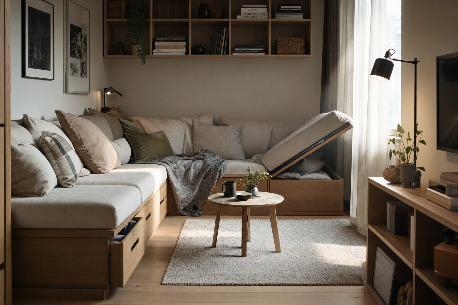 Maatwerk bank in klein appartement