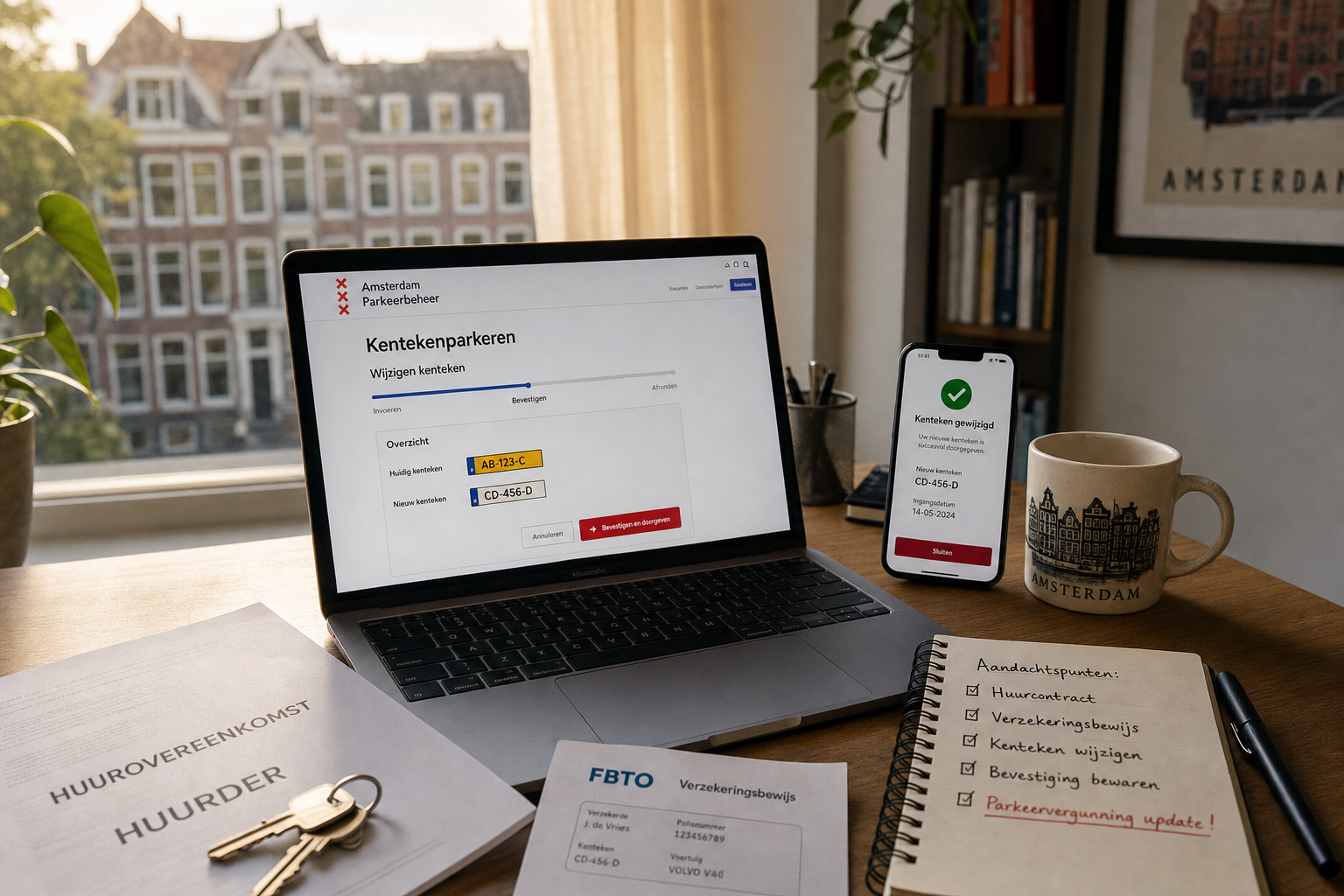Kenteken wijzigen parkeervergunning Amsterdam